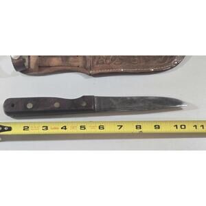 Vintage Herters Waseca Minn Bowie Style Fixed Blade Hunting Knife W/ Sheath